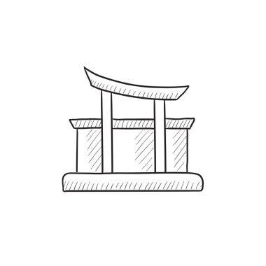 Torii kapısı kroki simgesi.