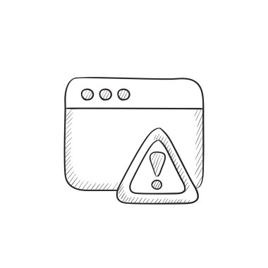 Tarayıcı penceresi uyarı işareti ile kroki simgesi.