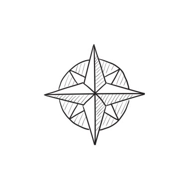 Pusula Rüzgar gülü kroki simgesi.