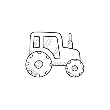 Traktör kroki simgesi.
