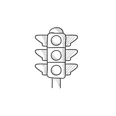 Trafik ışığı kroki simgesi.