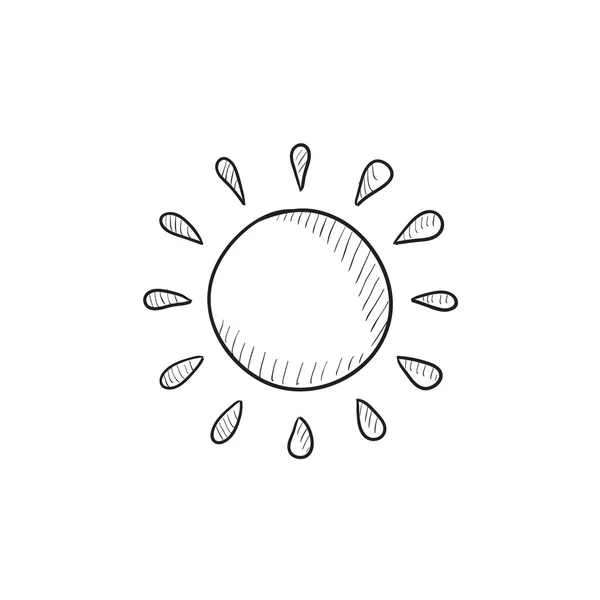 Solen skiss ikon. — Stock vektor