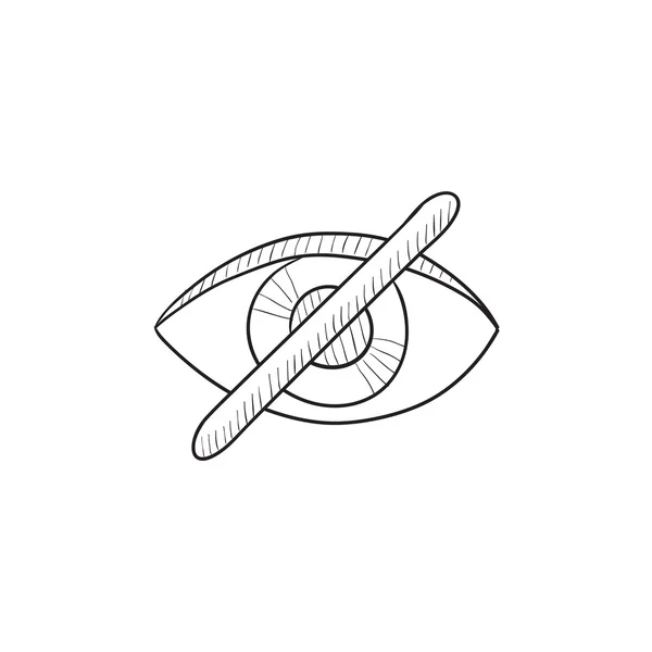 Icono de boceto invisible . — Vector de stock