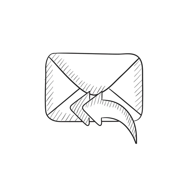 Odesílání e-mailu skica ikony. — Stockový vektor