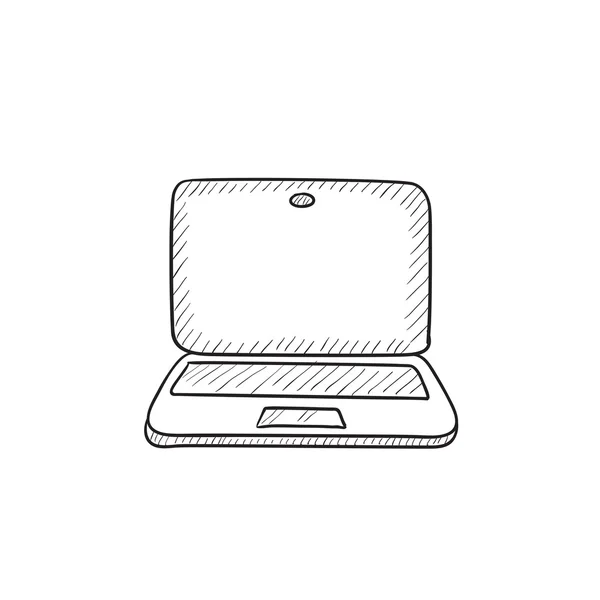 Icono del boceto del ordenador portátil . — Archivo Imágenes Vectoriales