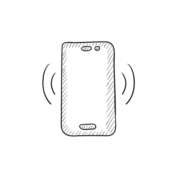 Wibracyjne ikonę szkicu telefonu. — Wektor stockowy