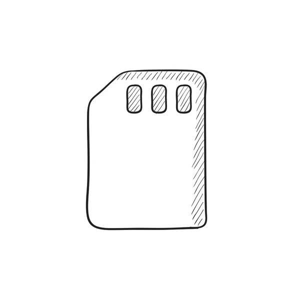 SIM kort skiss ikon. — Stock vektor