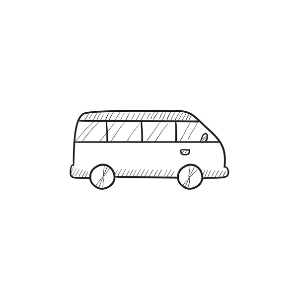 Minibus szkic ikona. — Wektor stockowy