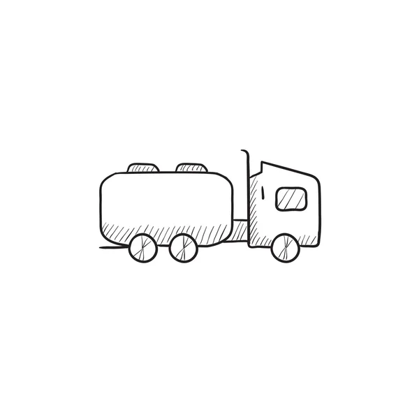 LKW Liquid Cargo Skizze Symbol. — Stockvektor