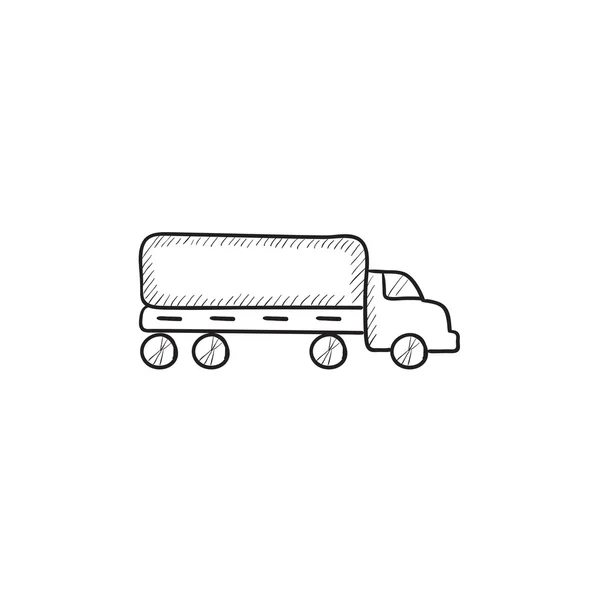 Levering vrachtwagen schets pictogram. — Stockvector