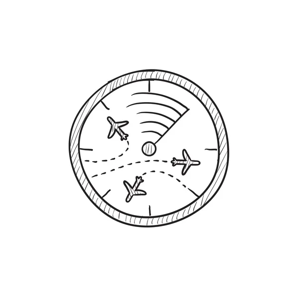 Экран радара с изображением самолета . — стоковый вектор