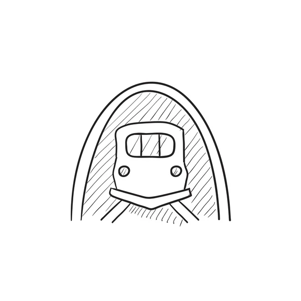 철도 터널 스케치 아이콘. — 스톡 벡터