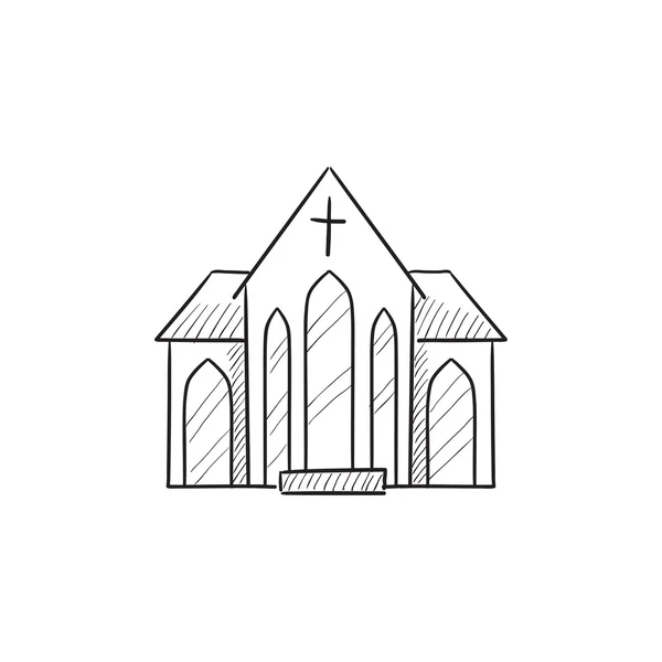 Icono de boceto de iglesia . — Vector de stock