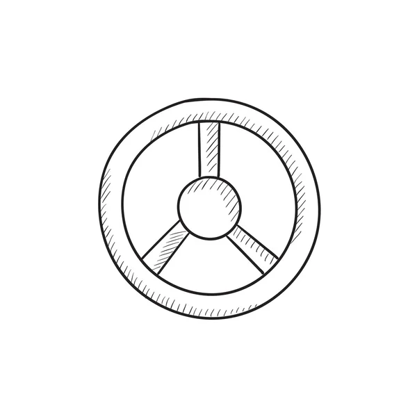 Steering wheel sketch icon. — Stock Vector