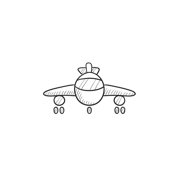 Vliegtuig schets pictogram. — Stockvector