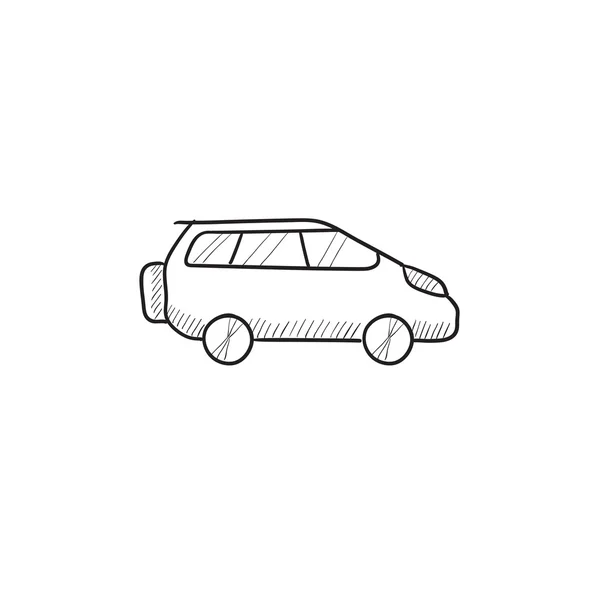 Ícone de esboço minivan . — Vetor de Stock