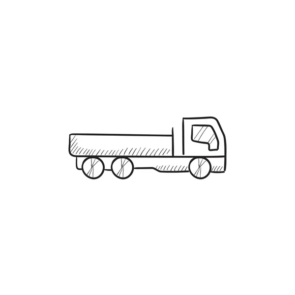 Damperli kamyon kroki simgesi. — Stok Vektör