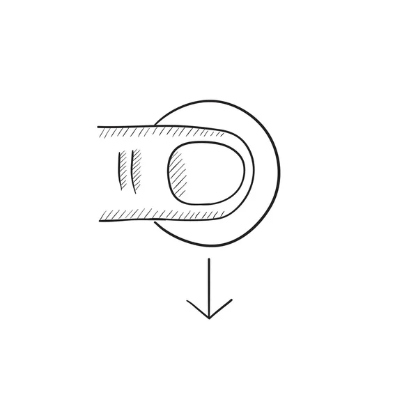 Skizzensymbol mit Touchscreen-Geste. — Stockvektor