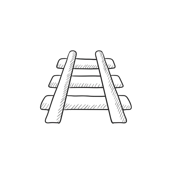 Icône de croquis de voie ferrée . — Image vectorielle