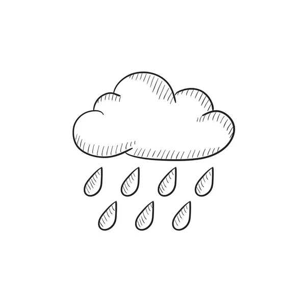 Cloud and rain sketch icon. — Stock Vector