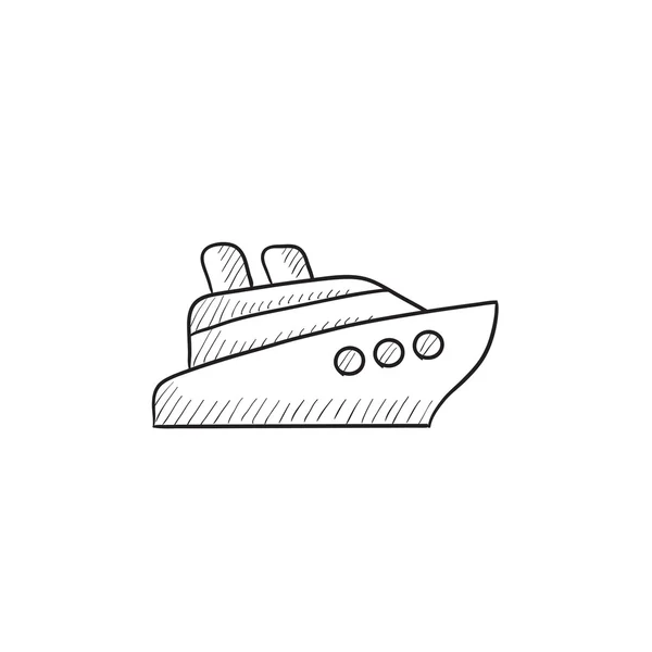 Kryssningsfartyg skiss ikon. — Stock vektor