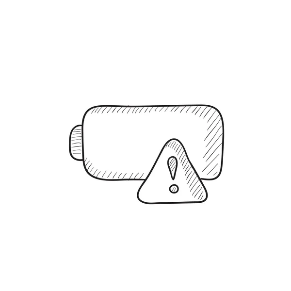 Icône de croquis batterie vide . — Image vectorielle