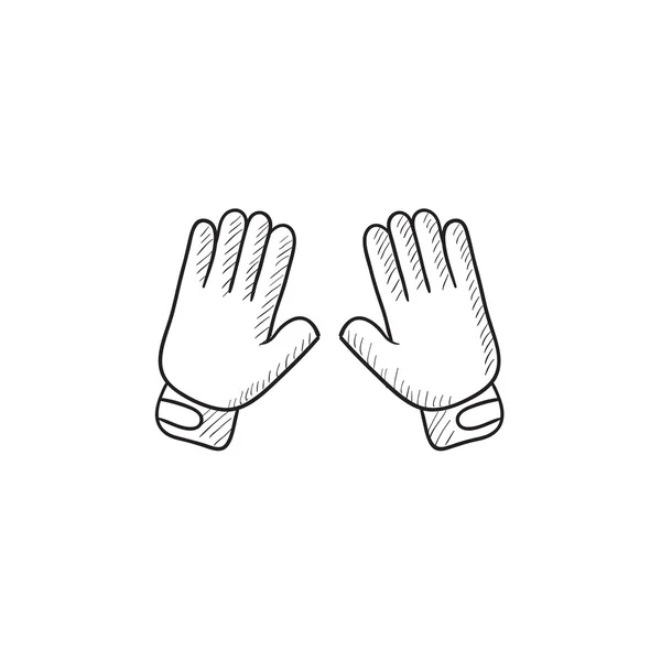 Motorfiets handschoenen schets pictogram. — Stockvector