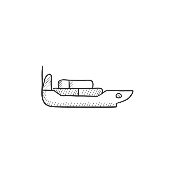 Ícone de esboço de navio recipiente de carga . —  Vetores de Stock