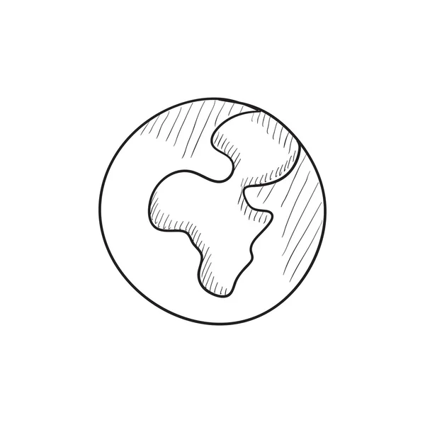 Globe croquis icône . — Image vectorielle