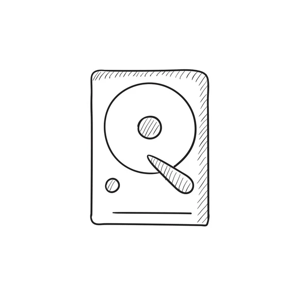 Hard disk sketch icon. — Stock Vector