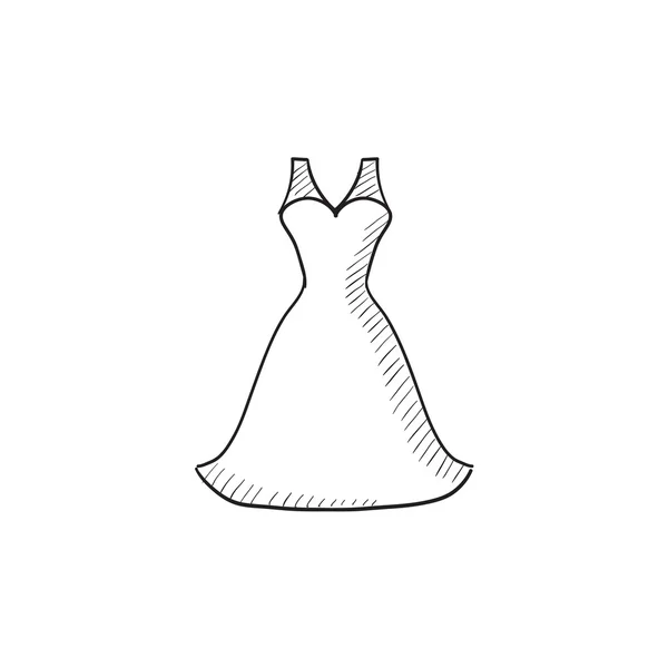 Vestido de novia icono de boceto . — Archivo Imágenes Vectoriales