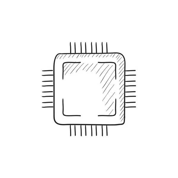 CPU sketch icon. — Stock Vector