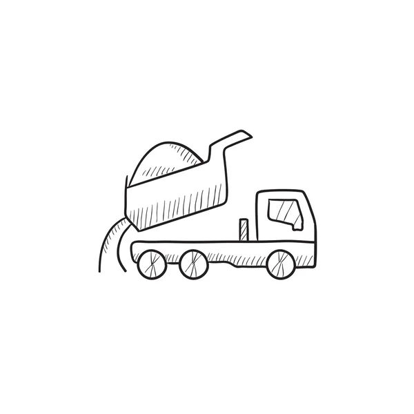 Dump truck sketch icon. — Stock Vector