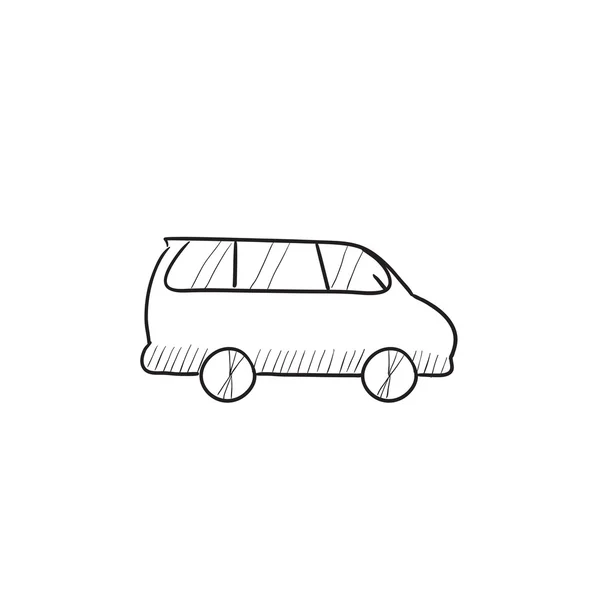 Icono de boceto de minivan . — Vector de stock