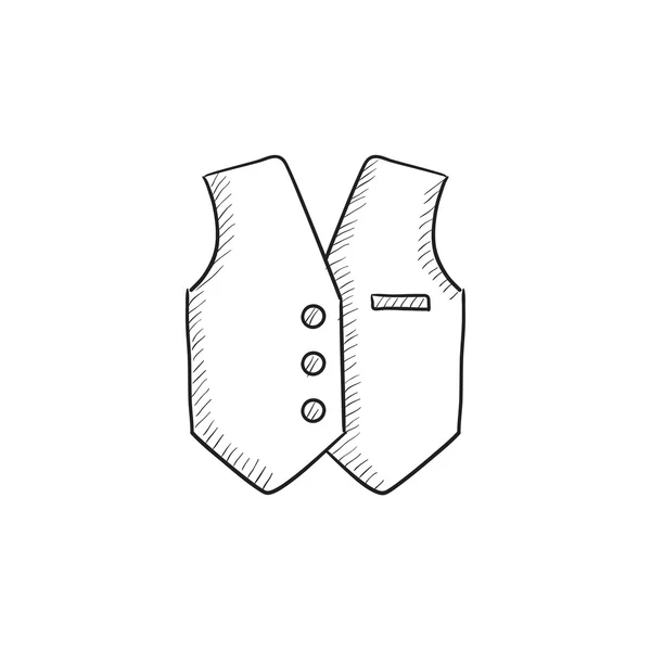 Waistcoat sketch icon. — Stock Vector