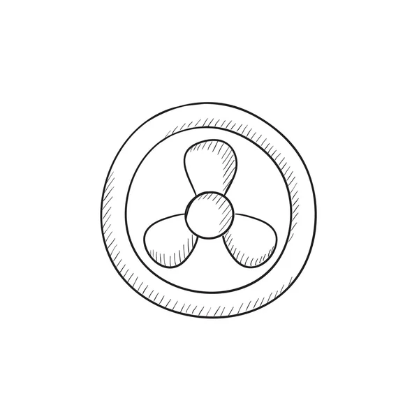 Computer cooler sketch icon. — Stock Vector