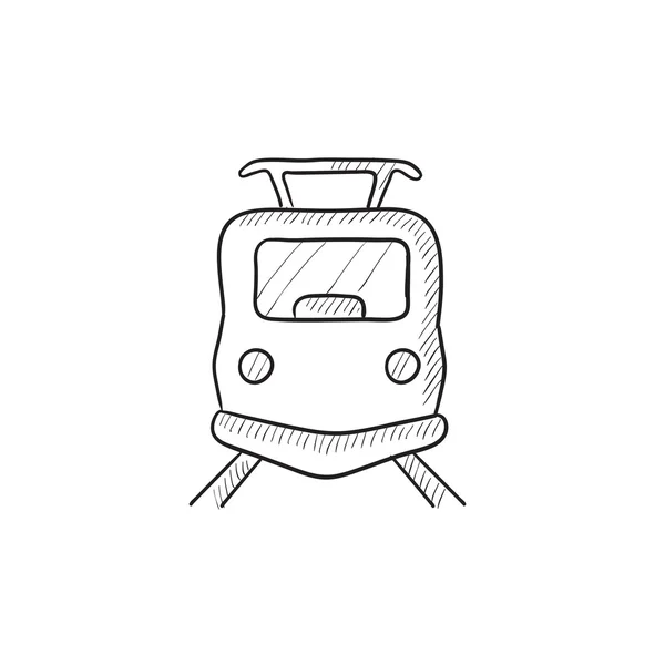 Vista frontal del icono del boceto del tren . — Vector de stock