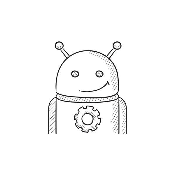 Android avec icône de croquis de vitesse . — Image vectorielle