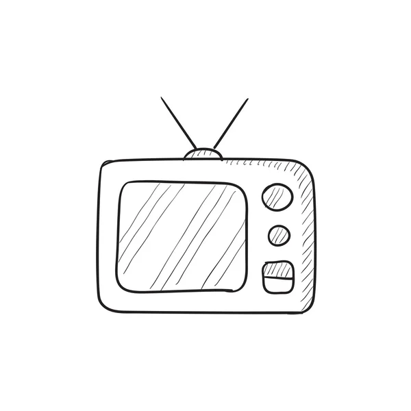 Ícone de esboço de televisão retro . —  Vetores de Stock