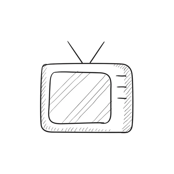 Retro telewizji szkic ikona. — Wektor stockowy