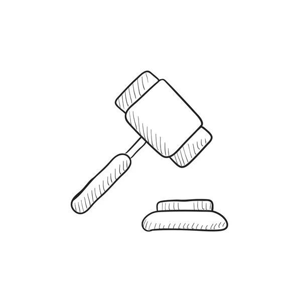 Auction gavel sketch icon. — Stock Vector