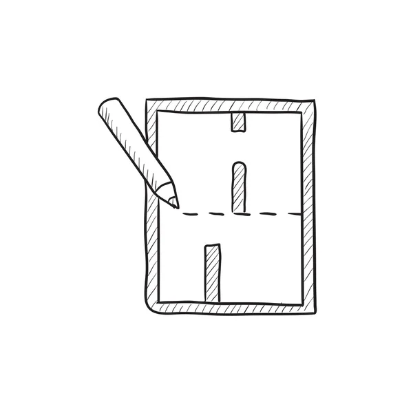 Layout of the house sketch icon. — Stock Vector