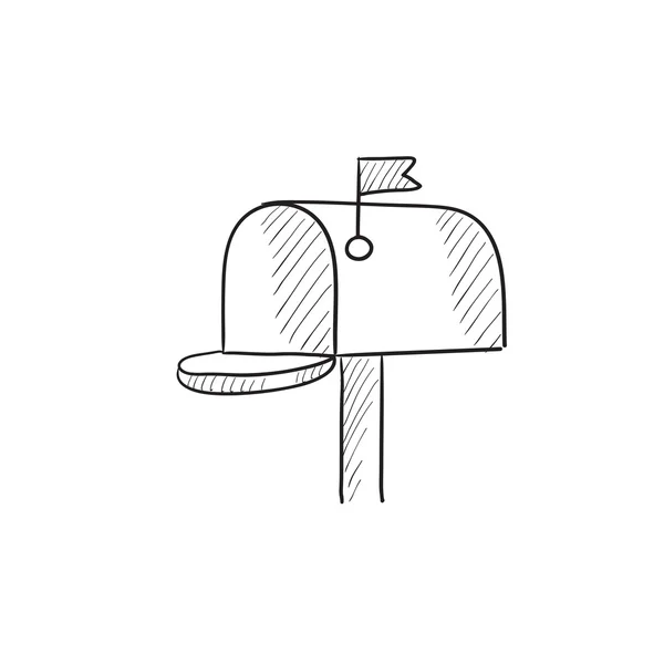 Poštovní box skica ikony. — Stockový vektor