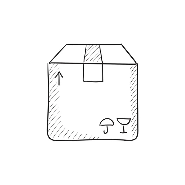판지 포장 상자 스케치 아이콘. — 스톡 벡터