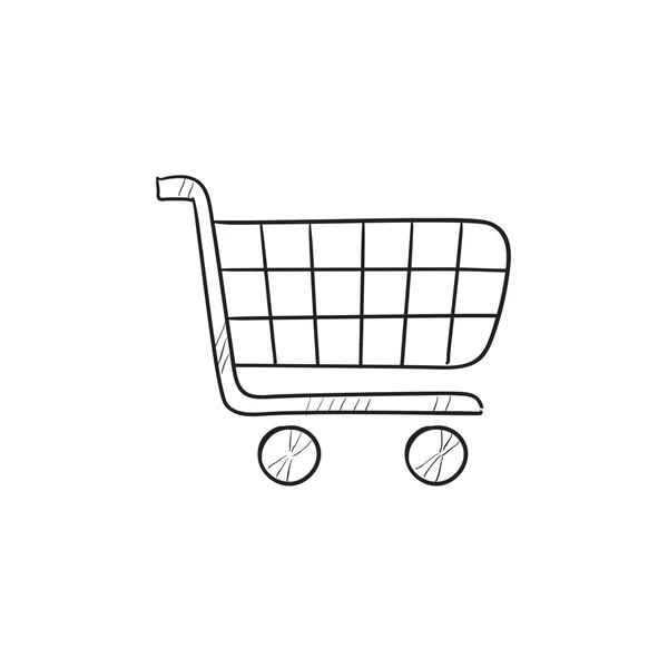 Icono del boceto del carrito de compras . — Archivo Imágenes Vectoriales