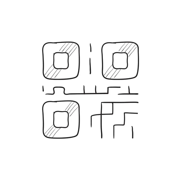 Qr-Code-Skizzen-Symbol. — Stockvektor