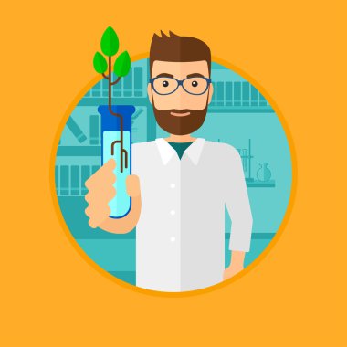 tüp bebek ile bilim adamı.