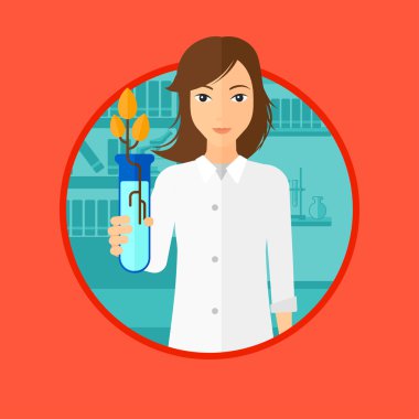 tüp bebek ile bilim adamı.