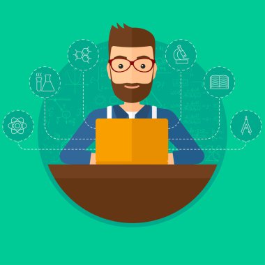 dizüstü bilgisayarda çalışma öğrenci.