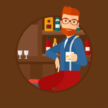 Barda oturan adam sayacı.